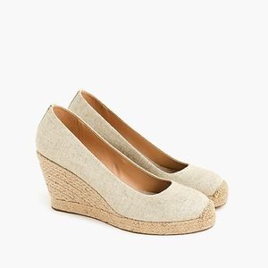 J. Crew Seville Espadrille Wedge Metallic Gold 9.5